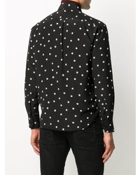 Saint Laurent Dot Print Long Sleeve Shirt