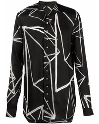Rick Owens Golf Abstract Pattern Long Sleeved Shirt