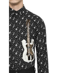 Dolce & Gabbana Guitar Print Cotton Poplin Shirt