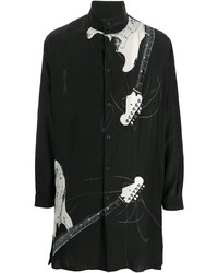 Yohji Yamamoto Guitar Print Long Length Shirt