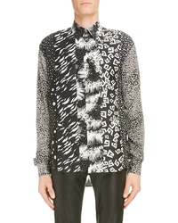 Givenchy Loose Fit Patchwork Print Silk Shirt