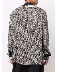 Balmain Monogram Print Long Sleeved Shirt