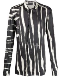 Rick Owens Office Zebra Print Long Sleeve Shirt
