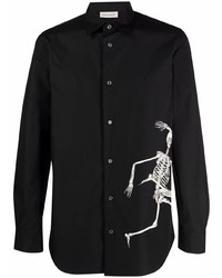 Alexander McQueen Skeleton Print Cotton Shirt