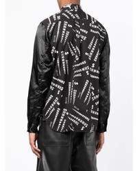 Black Comme Des Garçons Text Print Shirt
