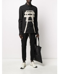 Rick Owens Textured Panel Side Slit Shirt