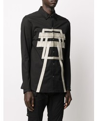 Rick Owens Textured Panel Side Slit Shirt