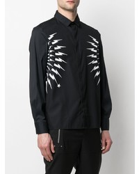 Neil Barrett Thunderbolt Print Long Sleeve Shirt