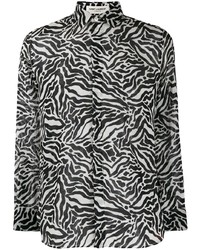 Saint Laurent Zebra Print Long Sleeved Shirt