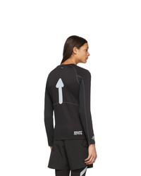 Off-White Black And Silver Running Long Sleeve T Shirt