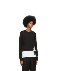 Moncler Black And White Maglia Long Sleeve T Shirt