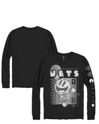 Junk Food Black Brooklyn Nets Pac Man Fast Break Long Sleeve T Shirt