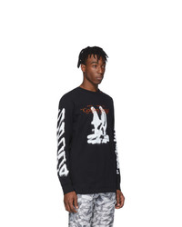 Off-White Black Cartoon Long Sleeve T Shirt