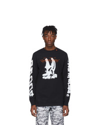 Off-White Black Cartoon Long Sleeve T Shirt