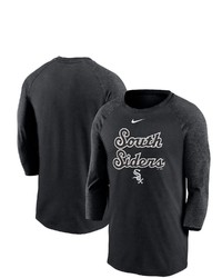 Nike Black Chicago White Sox Local Phrase Tri Blend 34 Sleeve Raglan T Shirt