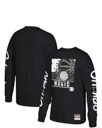 Mitchell & Ness Black Orlando Magic Hardwood Classics Big Face 30 Long Sleeve T Shirt