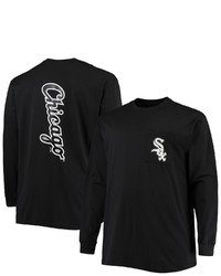FANATICS Branded Black Chicago White Sox Big Tall Solid Back Hit Long Sleeve T Shirt