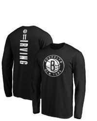 FANATICS Branded Kyrie Irving Black Brooklyn Nets Team Playmaker Name Number Long Sleeve T Shirt