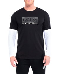 Maceoo Everything Black Layered Long Sleeve Graphic Tee
