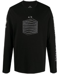 Armani Exchange Graphic Print Long Sleeved T Shirt