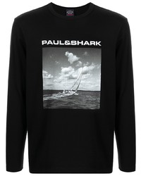 Paul & Shark Logo Print Long Sleeve T Shirt