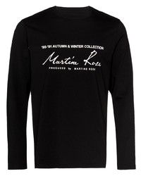 Martine Rose Logo Print Longsleeved Cotton T Shirt