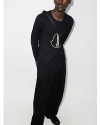 Moncler + Rick Owens Long Sleeve Logo Print T Shirt