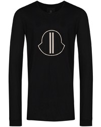 Moncler + Rick Owens Long Sleeve Logo Print T Shirt