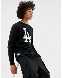 New Era Mlb La Dodgers Long Sleeve T Shirt With Chest Logo In Black
