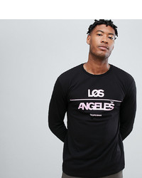 ASOS DESIGN T Sleeve T Shirt With Los Angeles City Text Print