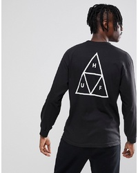 HUF Triple Triangle Long Sleeve T Shirt In Black