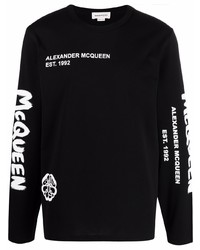 Alexander McQueen Typographic Skull Print T Shirt