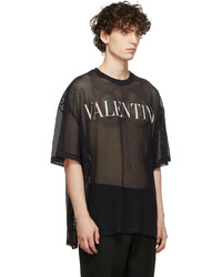 Valentino Black Mesh Logo T Shirt