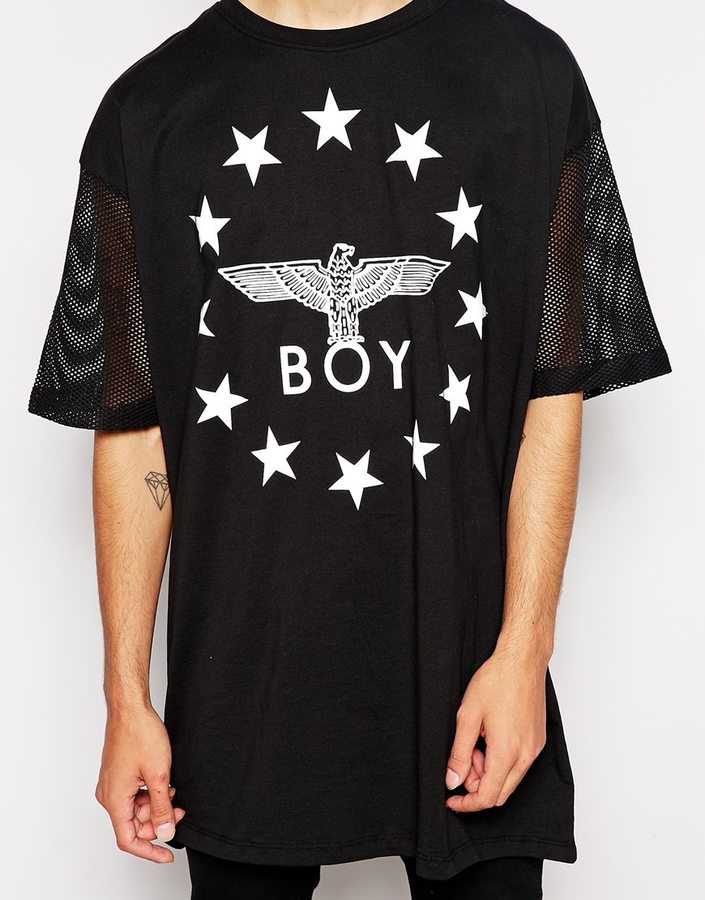 Boy London Oversized T Shirt With Mesh Sleeves, $119 | Asos | Lookastic