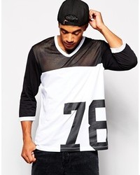 Asos Brand Oversized 34 Sleeve T Shirt In Mesh Cut Sew And 78 Print