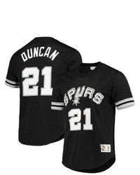 Mitchell & Ness Tim Duncan Black San Antonio Spurs 1999 Mesh Name Number T Shirt