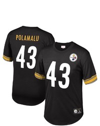 Mitchell & Ness Troy Polamalu Black Pittsburgh Ers Retired Player Name Number Mesh Top