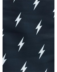 Nobrand Lightning Bolt Print Satin Mini Skirt
