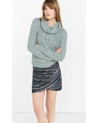 Zigzag And Geo Striped Sequin Mini Skirt