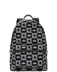 Dolce and Gabbana Black Checkered Dg Crown Backpack