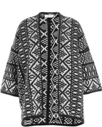 Black and White Print Open Cardigan