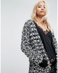 Religion Relaxed Cardigan In Textured Checkerboard Knit