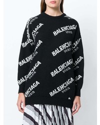 Balenciaga Jacquard Logo Crewneck Sweater