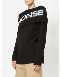 Monse Off The Shoulder Logo Sweater