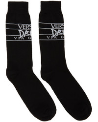 Versace Black White Dream Logo Socks