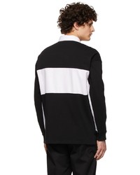 Moschino Black White Smiley Edition Thick Long Sleeve Polo