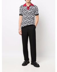 Ernest W. Baker Abstract Print Knitted Polo Shirt