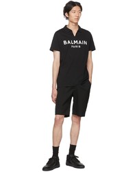 Balmain Black Cotton Polo