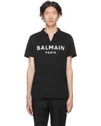 Balmain Black Cotton Polo