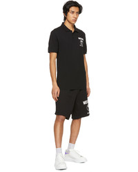 Moschino Black White Double Question Mark Polo